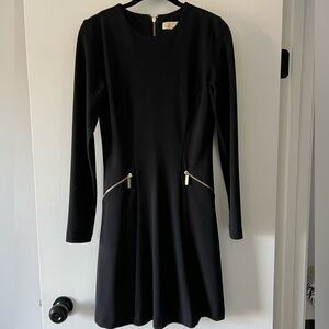 Michael Kors, black dress, gold zipper, size 4